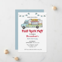 Nourriture Camion Anniversaire Fête Invitation