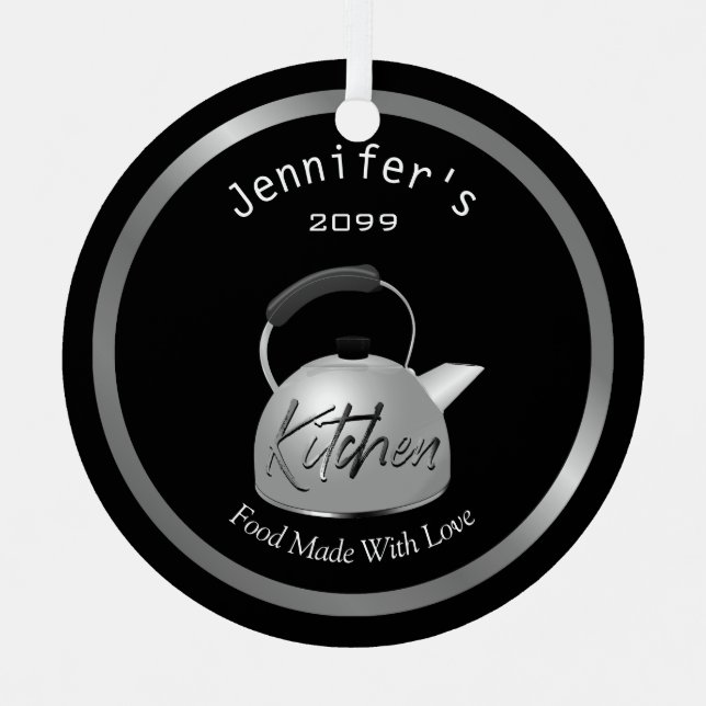 Nourriture Faite Avec Amour Teapot Ornement de Noë (Recto)