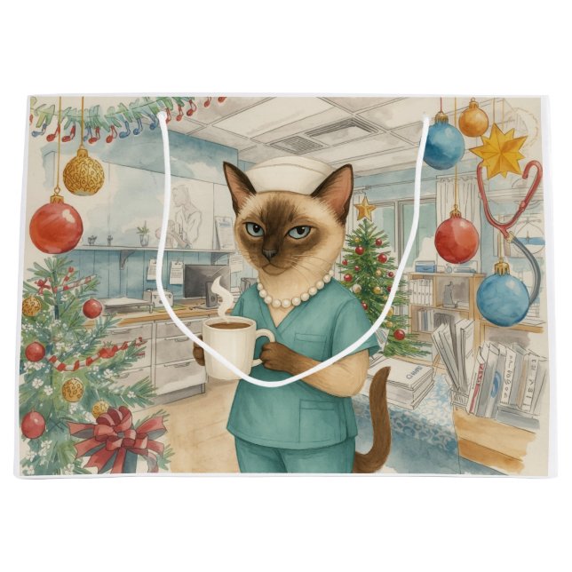 Nourriture Noël avec arbre de Noël Grand sac cadea (Devant)