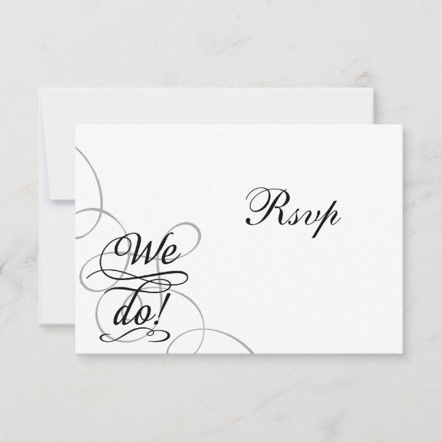 Nous acceptons, Carte de réponse de mariage noir e (Devant)