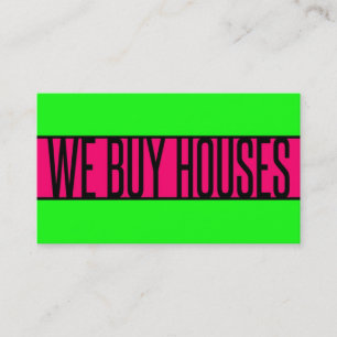 NOUS ACHETONS DES MAISONS Carte de visite Neon Gre