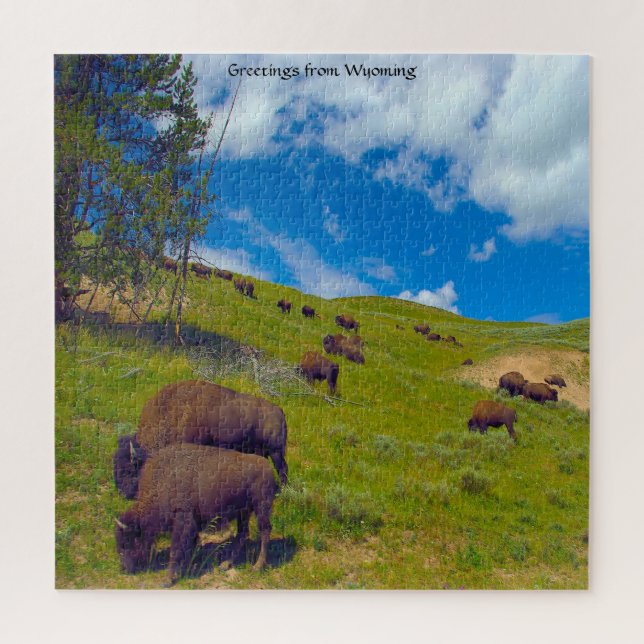 Nous Aimons Le Wyoming Au Bison. Jigsaw Puzzle (Vertical)