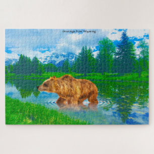 Nous aimons les ours Brown Wyoming Jigsaw Puzzle