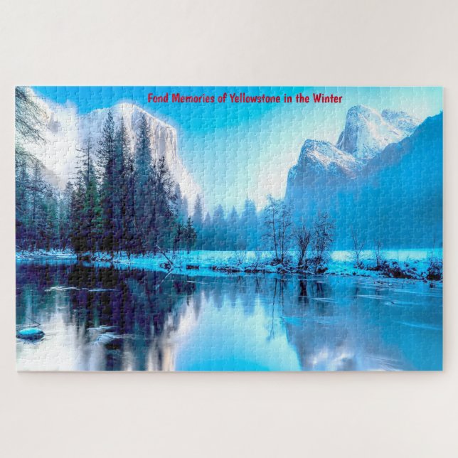 Nous aimons l'hiver à Yellowstone. Jigsaw Puzzle (Horizontal)