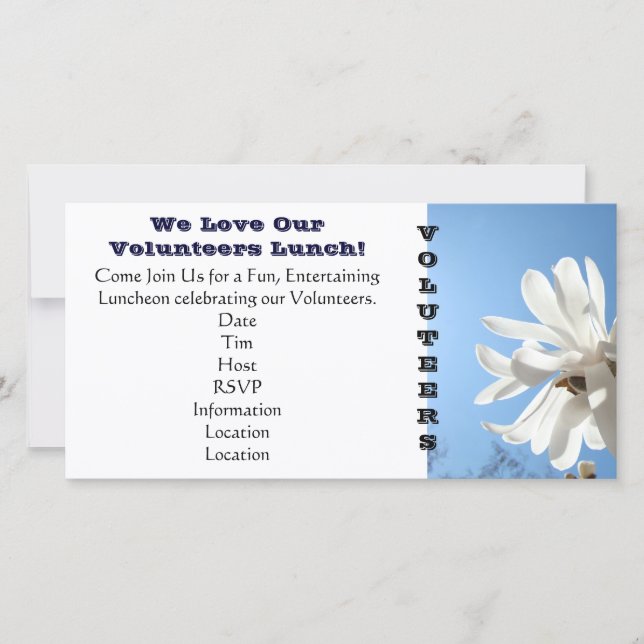 Nous Aimons Nos BÉNÉVOLES Invitations Déjeuner Mer (Devant)