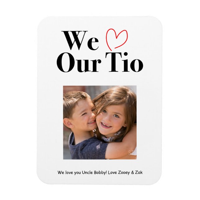 Nous Aimons Notre Tio Photo Magnet Keepsaké (Vertical)