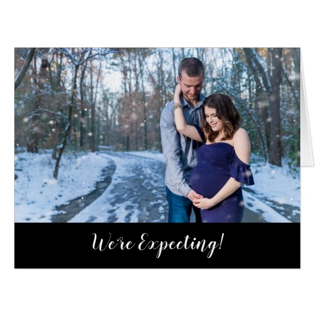 Nous attendons un Carte photo de grossesse (Devant horizontal)