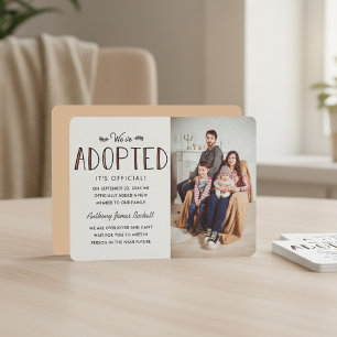 Nous avons adopté   Faire-part d'adoption