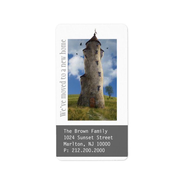 Nous avons bougé ! Nouveau Étiquettes de adresse d (Devant)