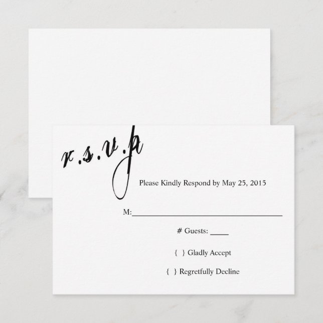 Nous avons décidé de toujours carte RSVP de mariag (Devant / Derrière)