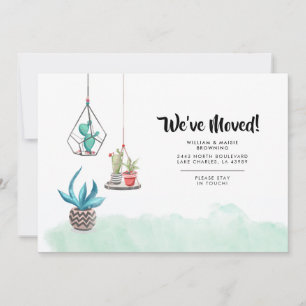 Nous avons déménagé Boho Plante nouveau Faire-part