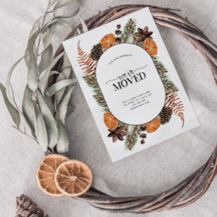Nous avons déménagé Boho Winter Faire-part carte p