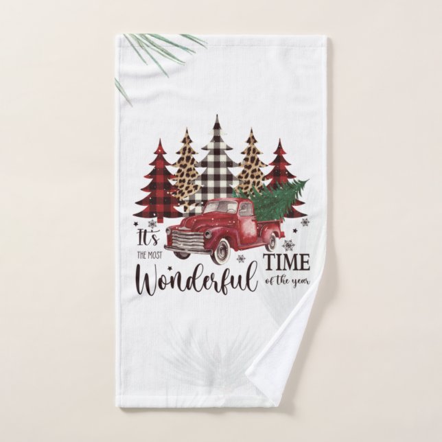 Nous Avons Déménagé, Camion Rouge, Arbre À Pins (Serviette à main)