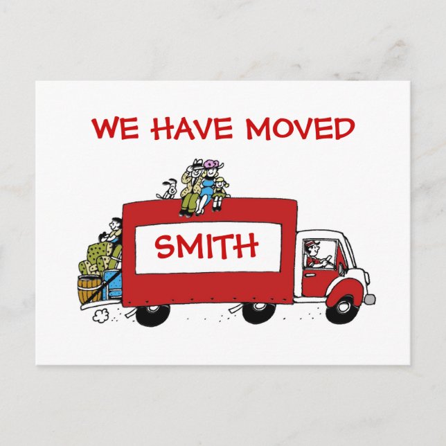 Nous avons déménagé carte postale avec camion de d (Devant)