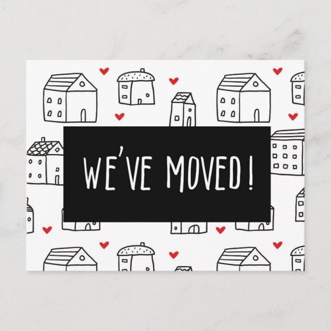 Nous avons déménagé Carte postale d'annonce de dém (Devant)