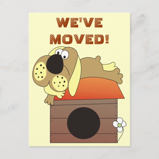 Nous avons déménagé ! Cartes postales de chien mig (Devant)