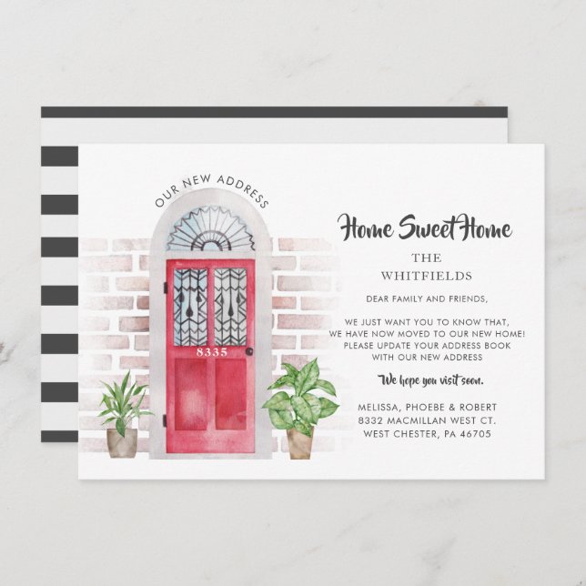 Nous Avons Déménagé Élégant Faire-part De Déménage (Devant / Derrière)