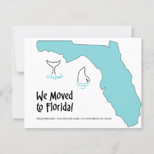 Nous avons déménagé en Floride Carte et dauphins N