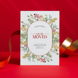 Nous avons déménagé Gold Winter Moving Faire-part