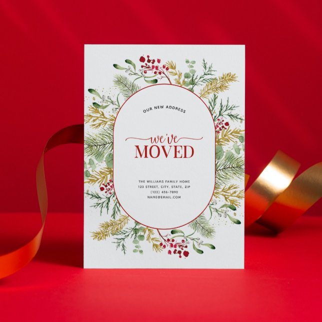 Nous avons déménagé Gold Winter Moving Faire-part (Sending your family and friends a festive 'We've Moved!' Christmas card!
)