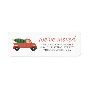 Nous avons déménagé Moderne Camion Rouge Christms 