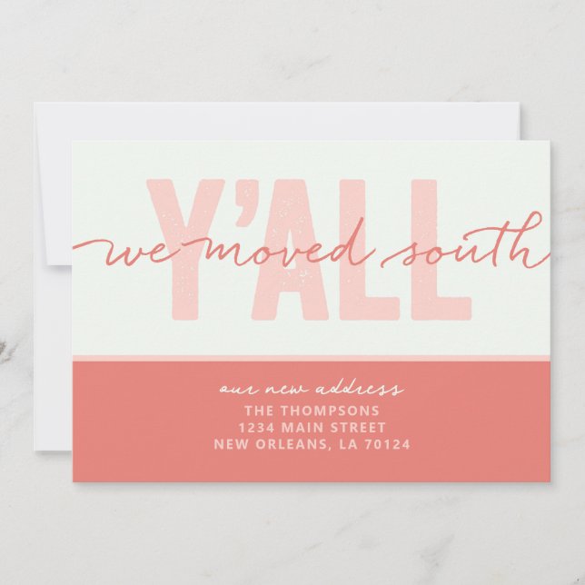 Nous avons déménagé South Y'all Moving Faire-part (Devant)