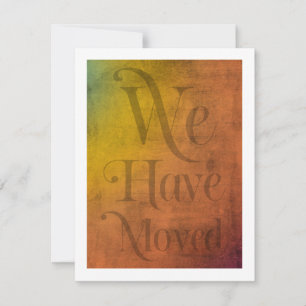 Nous Avons Déménagé Typographie, Carte Texturée Co