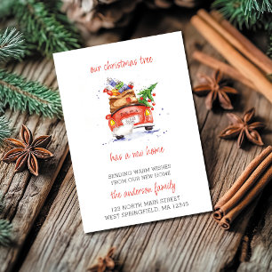 Nous avons déménagé Watercolor Carte de Noël Nouve