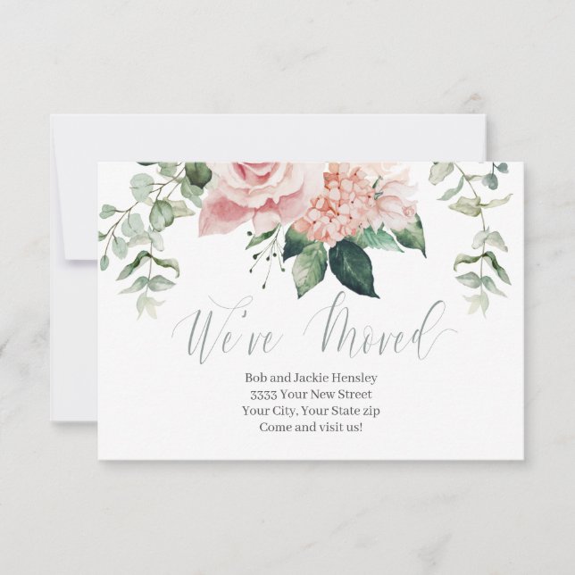 Nous avons déplacé Faire-part de script rose vert  (Devant)