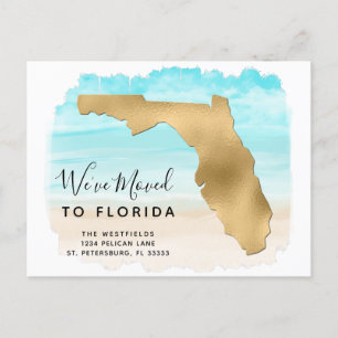 Nous Avons Déplacé Floride Carte Plage Scène Nouve