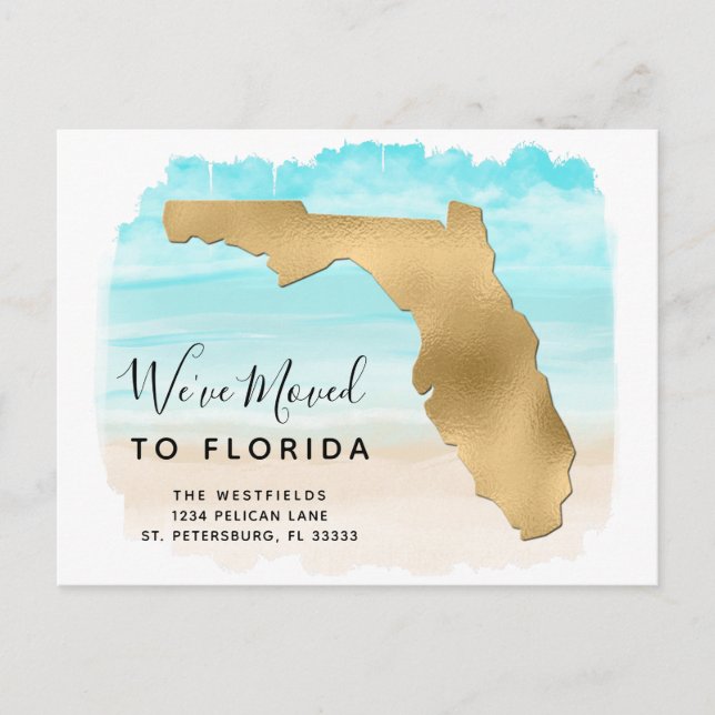 Nous Avons Déplacé Floride Carte Plage Scène Nouve (Devant)