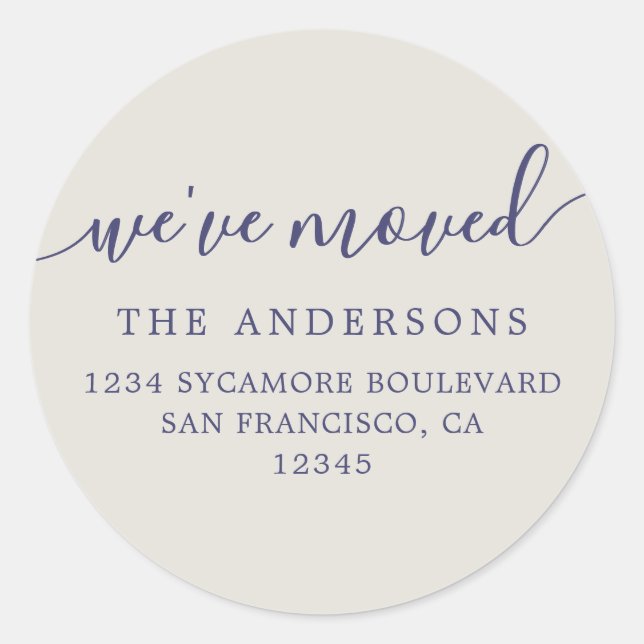 Nous avons déplacé Grey New Address étiquette (Devant)