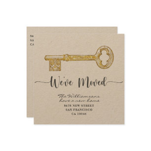 Nous avons déplacé Kraft Key Moving Faire-part