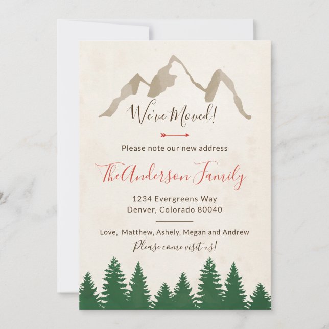 Nous avons déplacé la carte d'invitation de forêt (Devant)