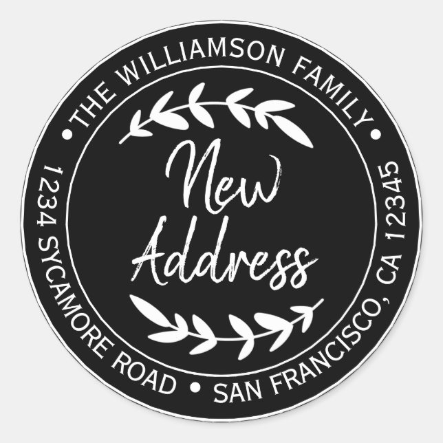 Nous avons déplacé le étiquette de nouvelle adress (Devant)