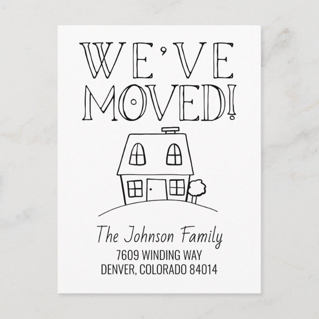 Nous avons déplacé Moving Faire-part carte postale (Devant)