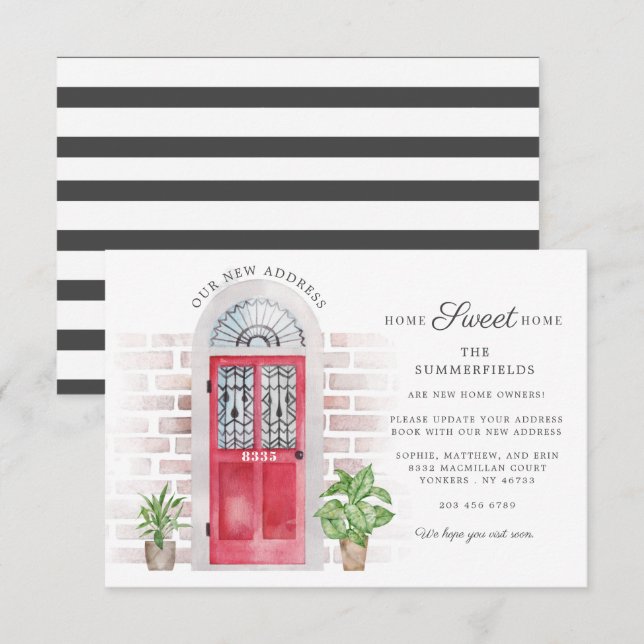 Nous avons déplacé un nouveau Faire-part de déplac (Devant / Derrière)