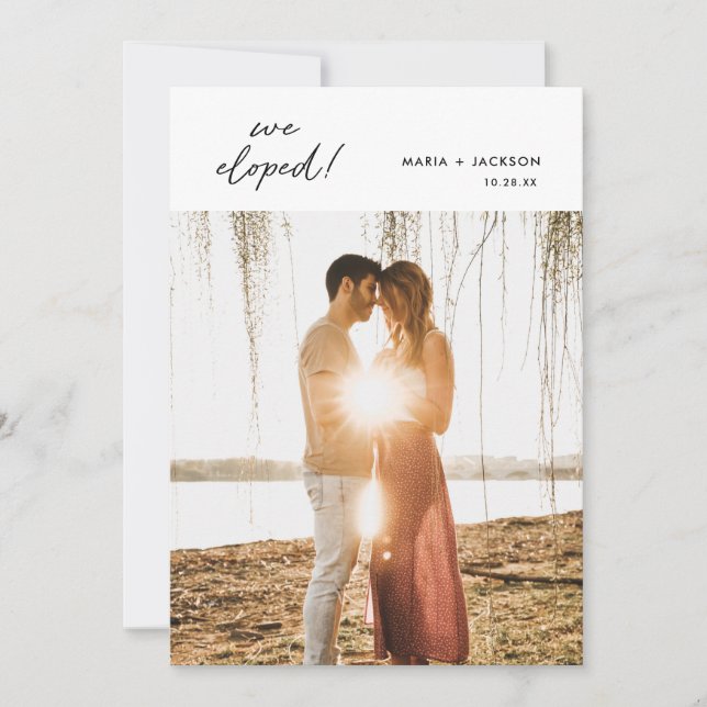 Nous Avons Elopé Le Faire-part Photo Elopement (Devant)