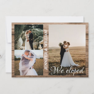 Nous avons Eloped Photo Collage Mariage Faire-part