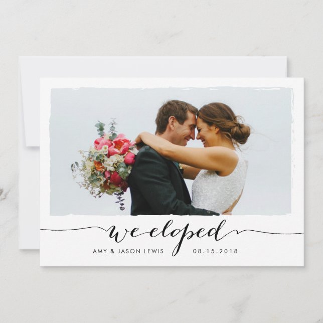 Nous Avons Été | mariage photo faire-part noir bla (Devant)