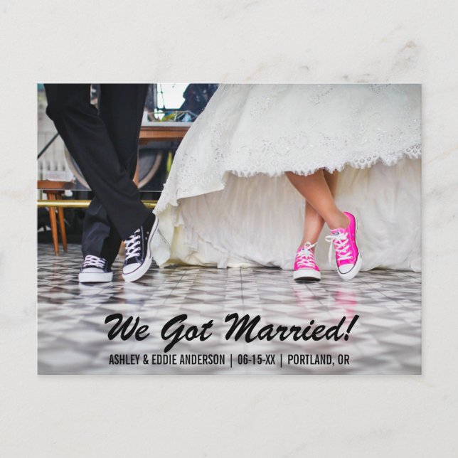 Nous Avons Été Marié Elopement Annonce Carte Posta (Devant)