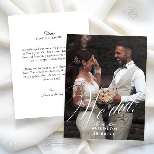 Nous avons fait carte d'annonce de mariage à plat