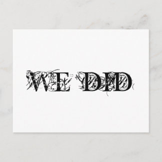 Nous avons fait la carte postale de mariage