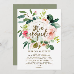 nous avons fui la verdure fleurie rose invitation 