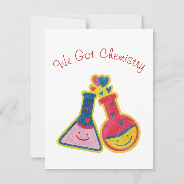 Nous Avons La Chimie Funny Cute Valentines Carte J (Devant)