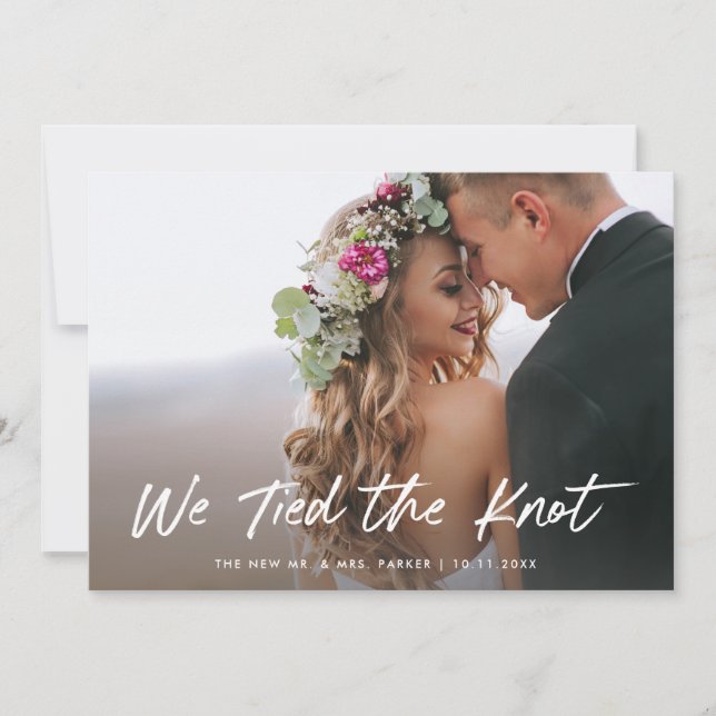 Nous avons lié le noeud| Faire-part d'Elopement ph (Devant)