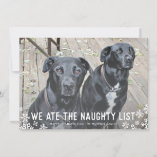 Nous avons mangé la carte de Noël drôle de chien