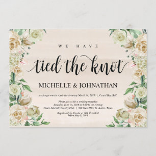 Nous avons noué le nœud, invitations à la réceptio