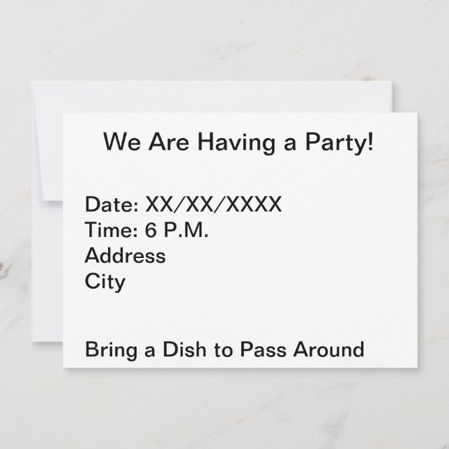 Nous avons une invitation personnalisée de fête (Dos)
