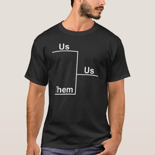 Nous contre eux T-shirt d'obscurité de parenthèse (Devant)